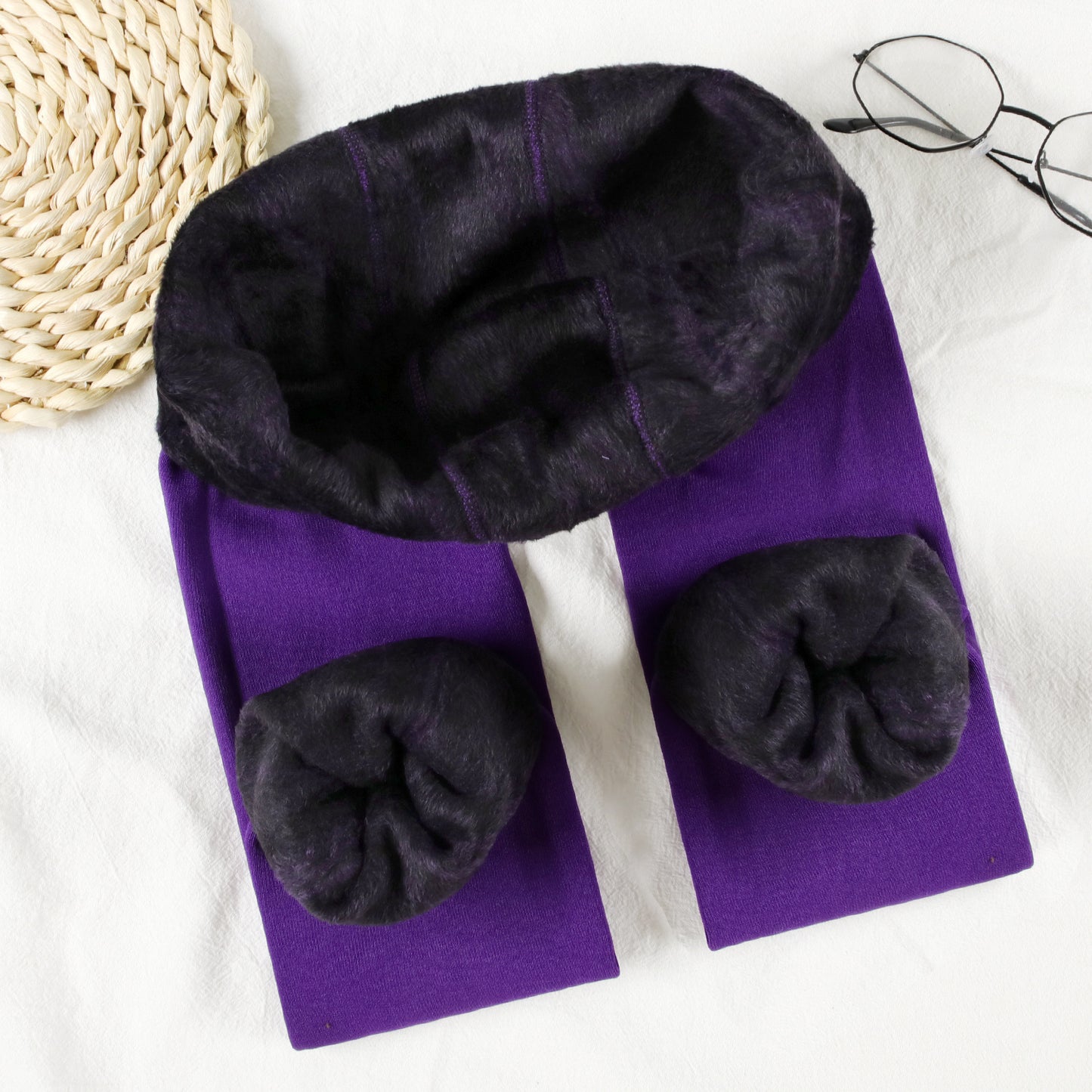 Leggings de terciopelo perlado