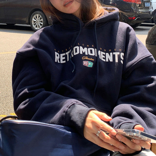 Sudadera con capucha acolchada de terciopelo