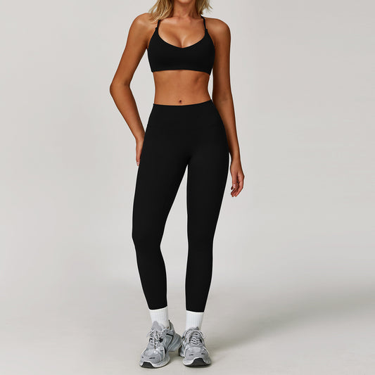 Traje de yoga ajustado de secado rápido para fitness