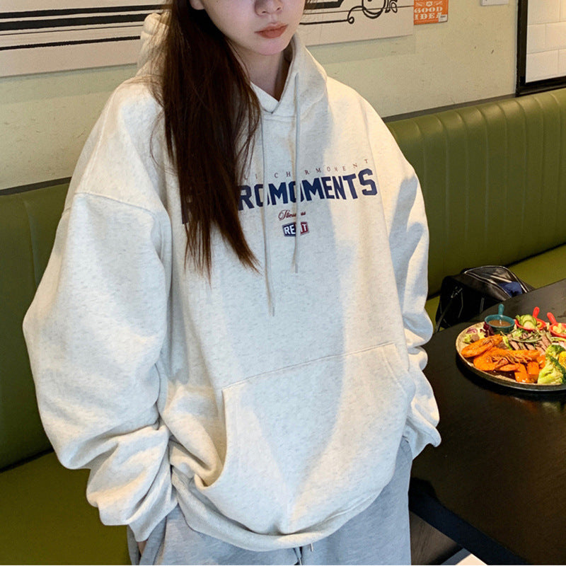 Sudadera con capucha acolchada de terciopelo