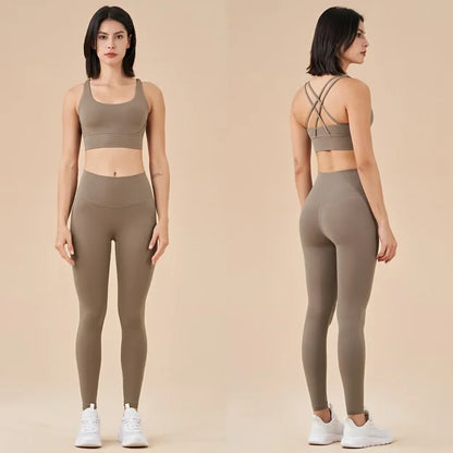 Leggings con Bolsillos  y Top de Soporte