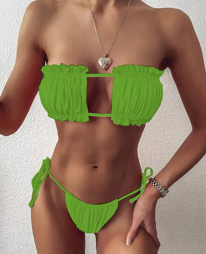 Bikini Bandeau Plisado - Elegancia y Estilo para el Verano