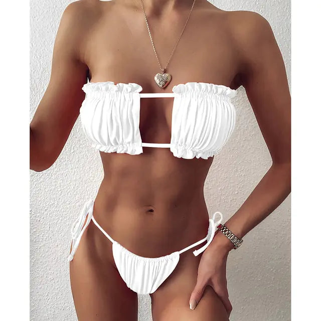 Bikini Bandeau Plisado - Elegancia y Estilo para el Verano