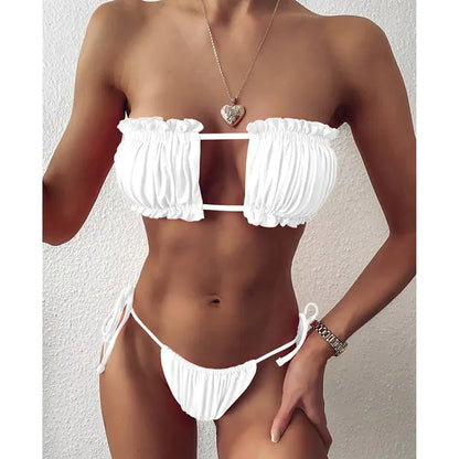 Bikini Bandeau Plisado - Elegancia y Estilo para el Verano
